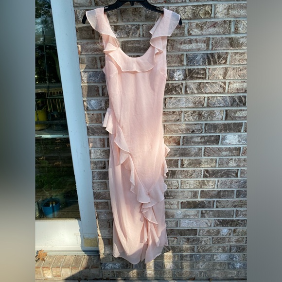 NWTs A New Day Pastel Light Pink Coquette Asymmetrical Ruffle Dress - Picture 10 of 16